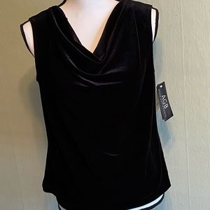 3/$25 NWT AGB Black Velour Sleeveless Velour blouse
